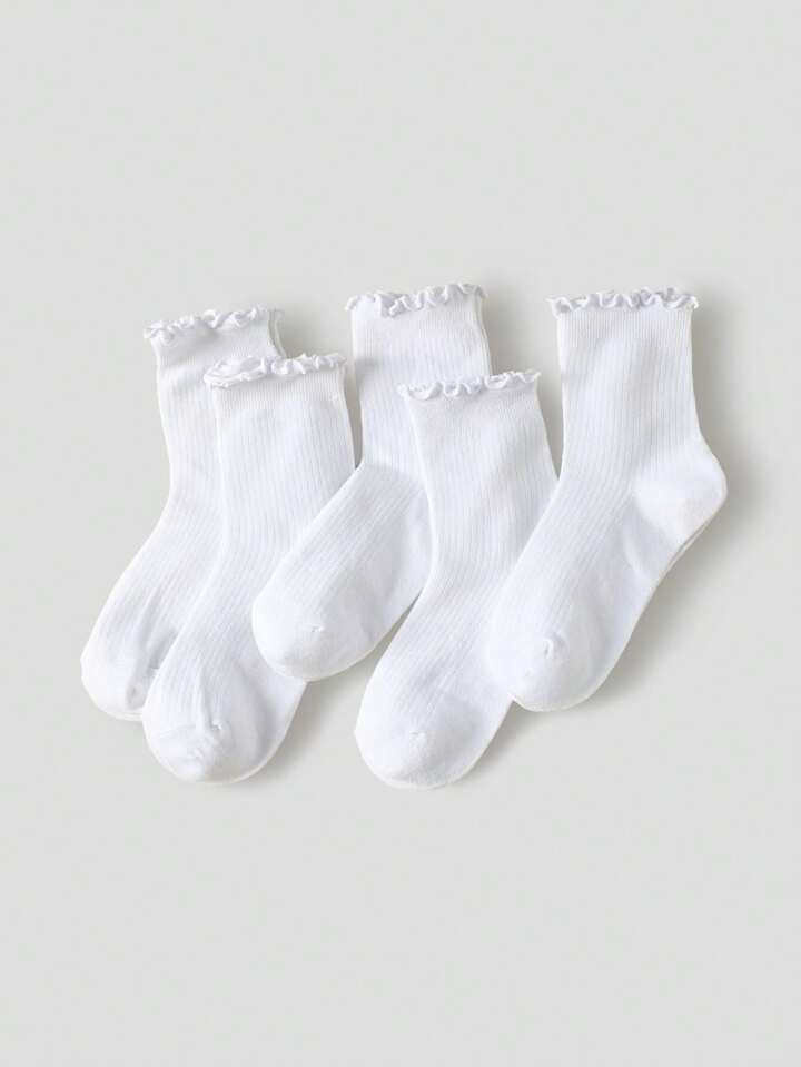 5pairs Frill Trim Ankle Socks | SHEIN