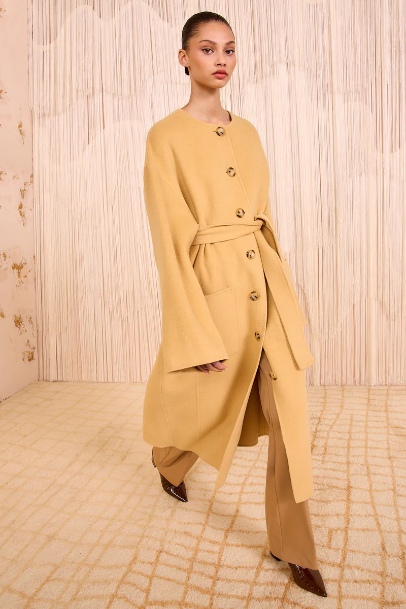 Fernanda Double Faced Wool Oversized Coat - Lotus | Ulla Johnson