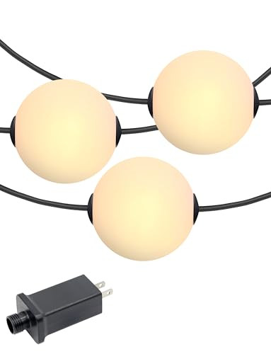 Brightech Orb Outdoor Indoor String Lights - Frosted Lantern LED String with 10 Weatherproof Globe Lights - Plug in Commercial Grade Light Strand for Patio, Porch, Garden, Café - 30 Ft, Black | Amazon (US)