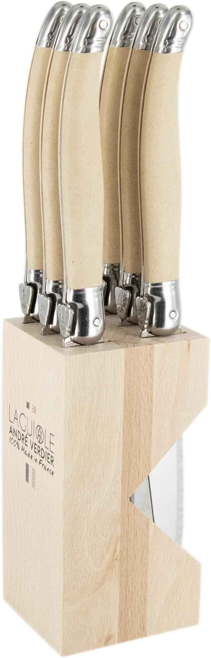 Laguiole Debutant 6 Steak Knife Set, Sandstone Color, Matt Finish, Made In France | Amazon (US)