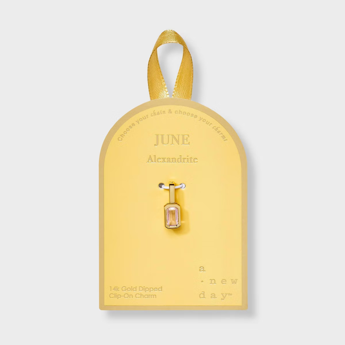 14K Gold Dipped Rectangle Birthstone Charm - A New Day™ | Target