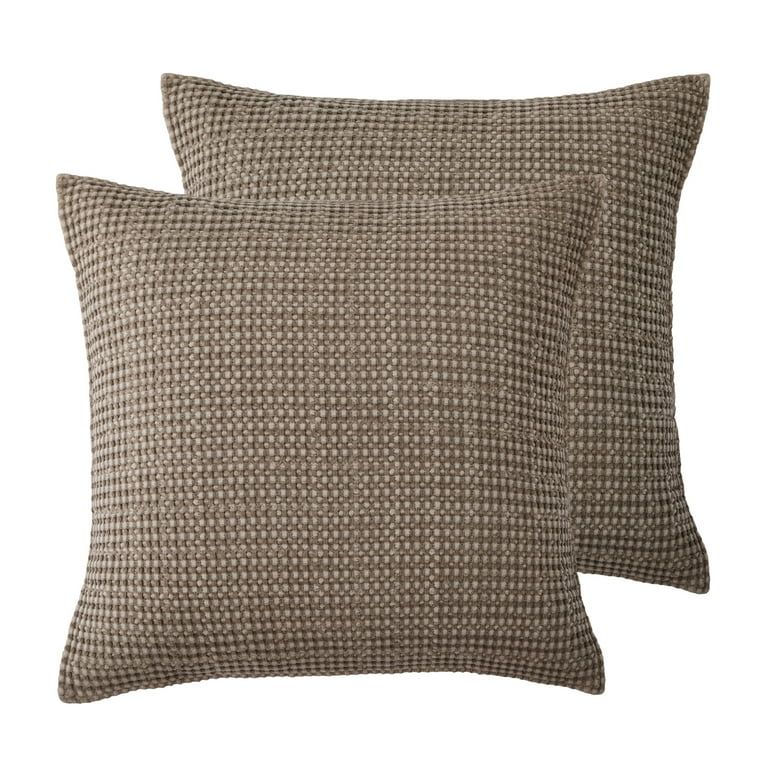 Levtex Home - Mills Waffle - Euro Sham (Set of Two) - Cocoa - Sham Size (26 x 26in.) | Walmart (US)