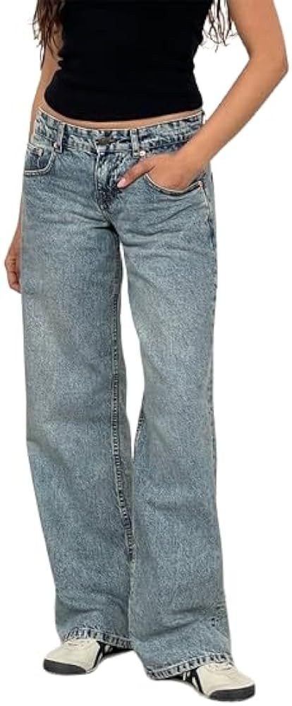 EMMIOL Denim Jeans for Women Wide Leg Jeans Low Waist Baggy Jeans for Women Loose Boyfriends Jean... | Amazon (US)