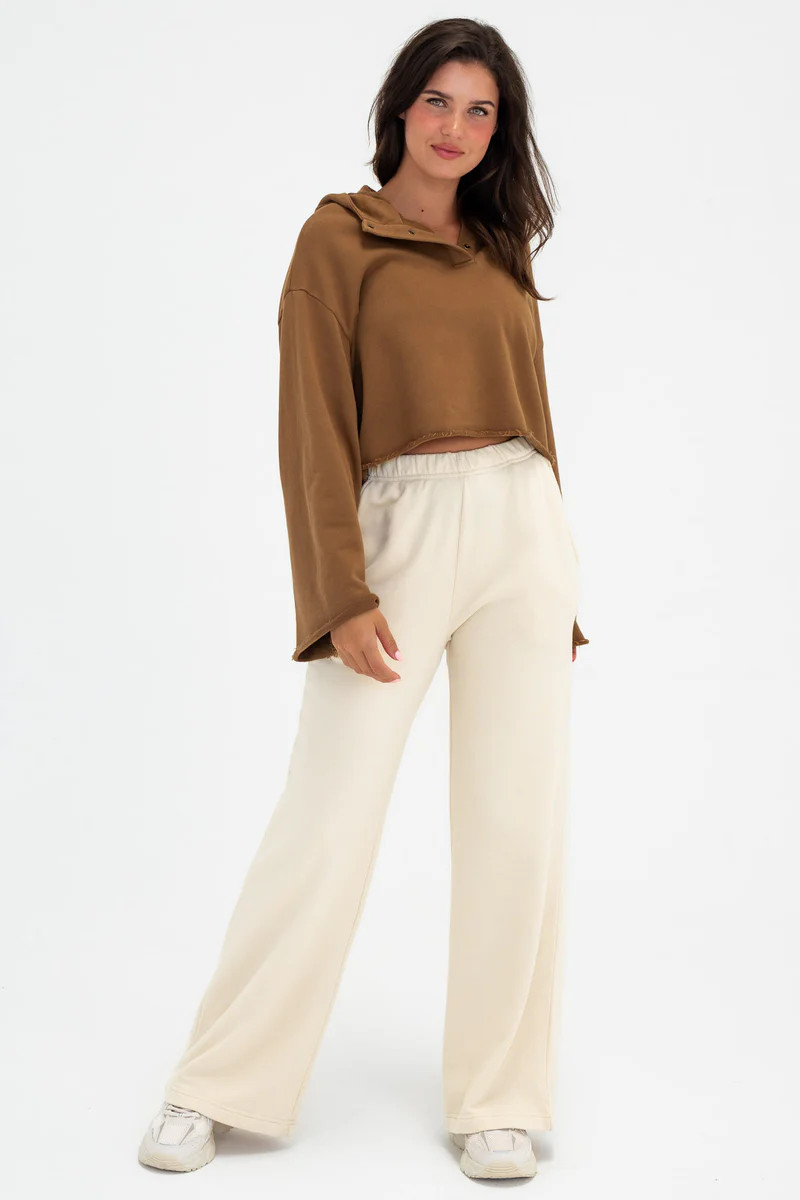 Vitality Homebody Wide Leg Trouser - Ivory Washed | Vitality