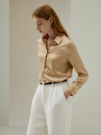 Women's Basic Concealed Placket Silk Shirt | Macy's