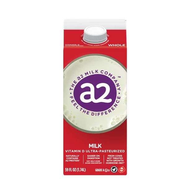 a2 Milk® Whole Milk, Vitamin D, Ultra-Pasteurized, 59 fl oz - Walmart.com | Walmart (US)