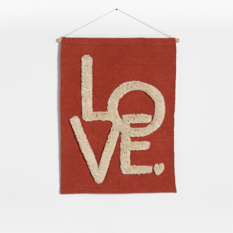 Leary "Love" Cotton and Wool Handwoven Kids Tapestry | Crate & Kids | Crate & Barrel