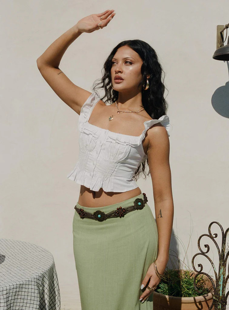 Isadoria Frill Top White | Princess Polly US