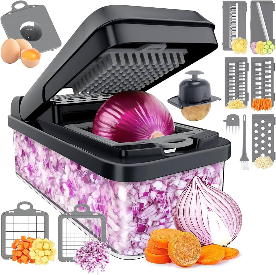 12-in-1 Vegetable Chopper, Kitchen Gadgets, Veggie Chopper, Food Chopper, Onion Chopper, Cucumber... | Amazon (US)