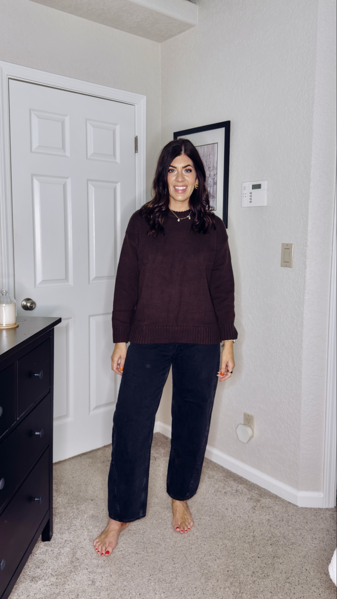 Gap sale try on!
In a medium regular in the espresso brown crewneck sweater
30 curvy tall in the washed black barrel jeans!


#LTKMidsize #LTKOver40 #LTKTall