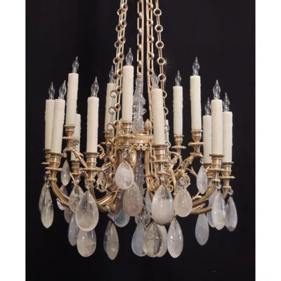 Light Bronze, Gold Leaf, Gold Plate, Pendant Russian Empire Rock Crystal Chandelier | Wayfair North America