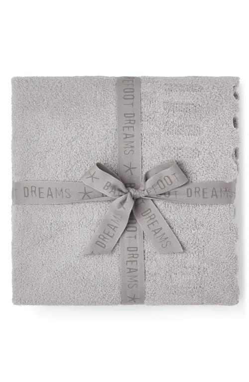 barefoot dreams CozyChic® Textured Throw Blanket in Oyster at Nordstrom | Nordstrom