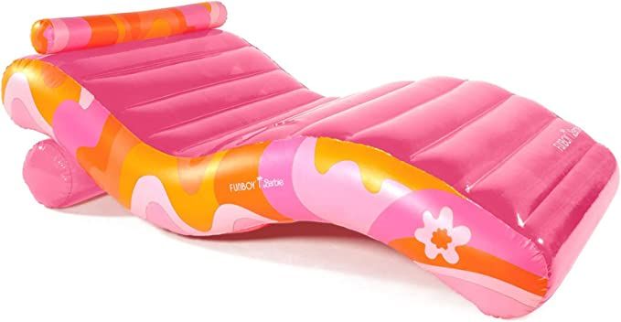 FUNBOY X Malibu Barbie Luxury Dream Chaise Lounger Pool Float - Land Or Water Inflatable with Cup... | Amazon (US)