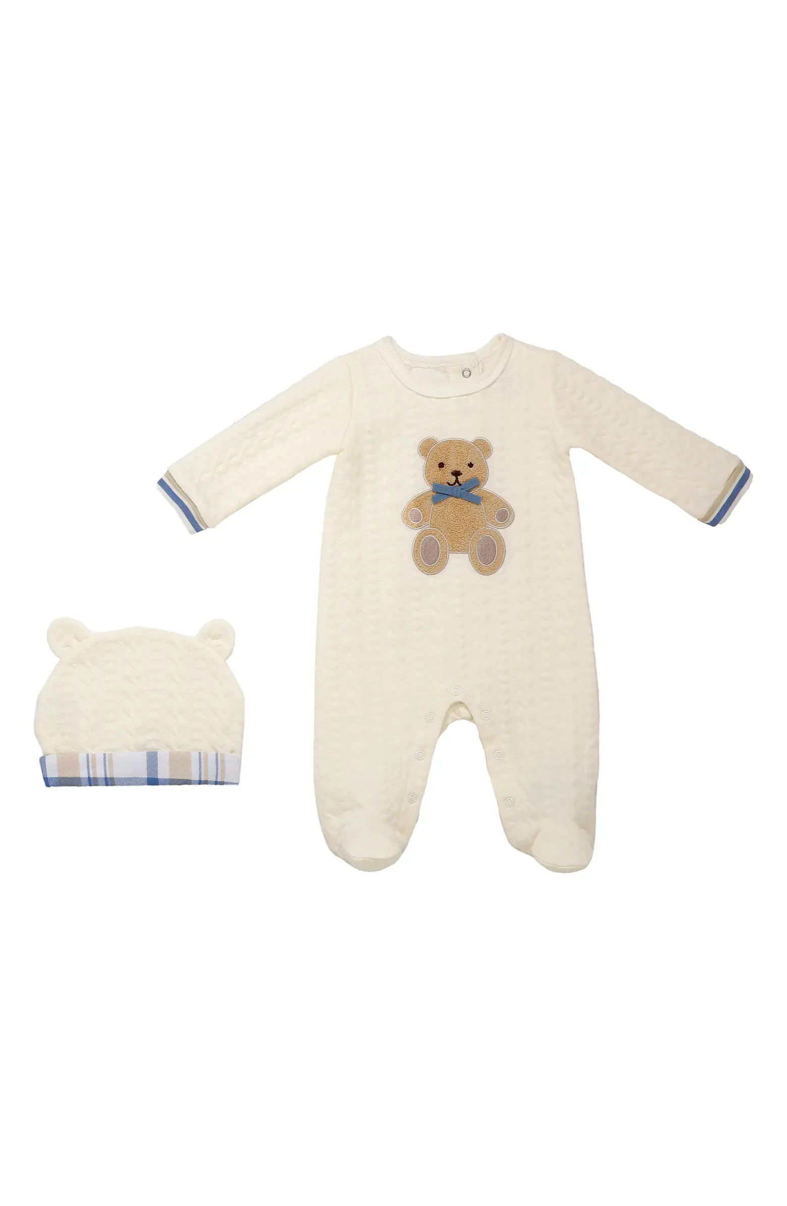 BABY STARTERS Chenille Bear Footie & Cap Set | Nordstromrack | Nordstrom Rack