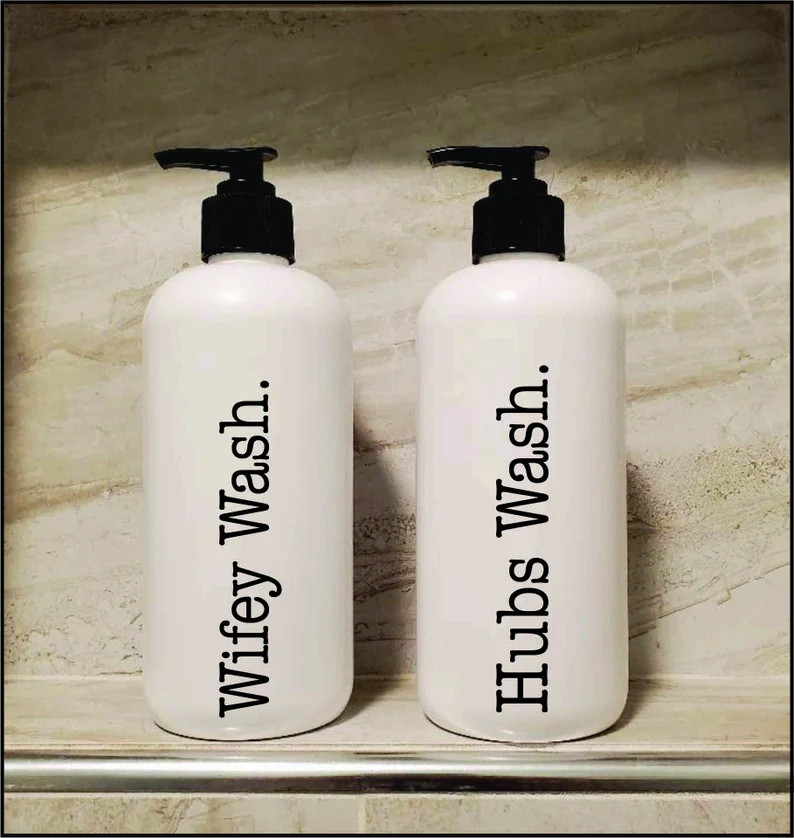 16 Oz White Farmhouse Bathroom Bottles, SHIPPED DAY U ORDER!   Durable Plastic Shower Bottles, Wa... | Etsy (US)