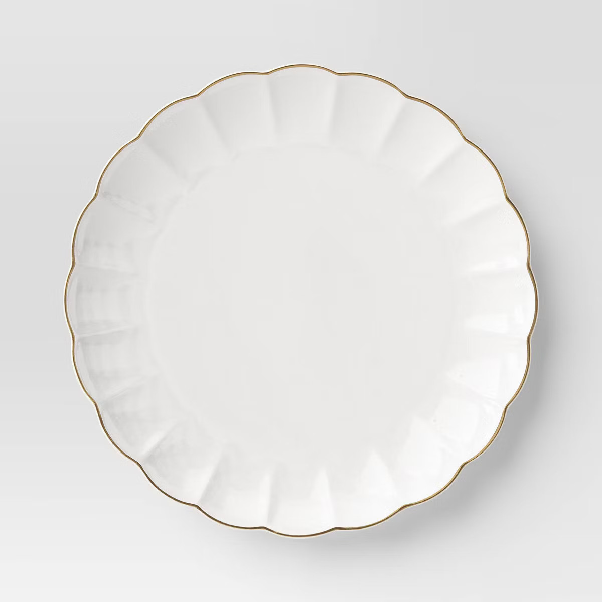 10.5" Stoneware Scalloped Dinner Plate Gold Rim - Threshold™ | Target