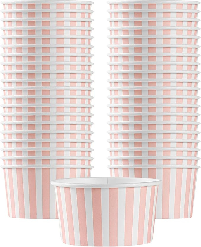 Coppetta 8-Ounce Dessert Cups, 50 Disposable Ice Cream Cups - Lids Sold Separately, Sturdy, Pink ... | Amazon (US)