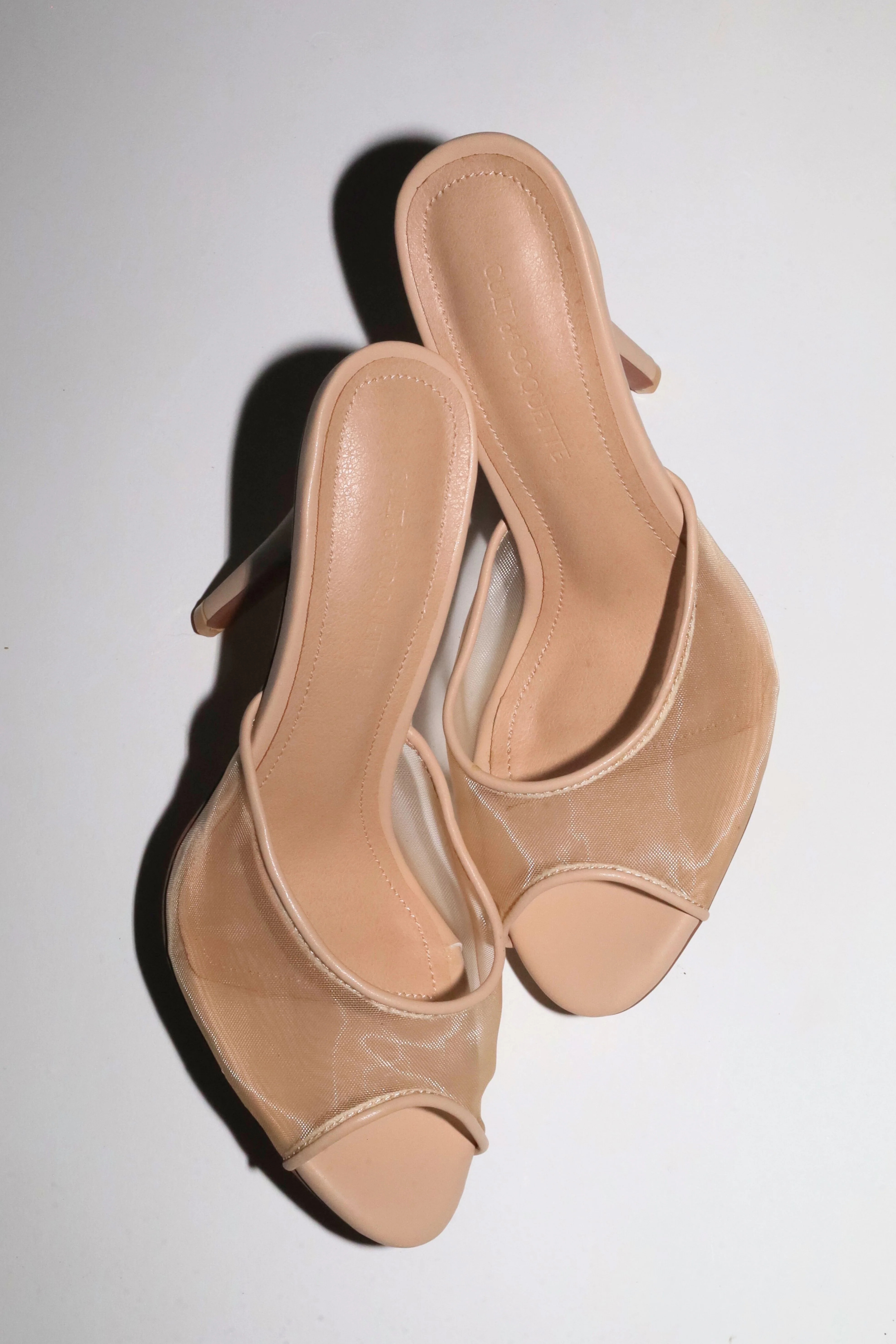 Ford Nude Mesh Open Toe Mules | CULT OF COQUETTE