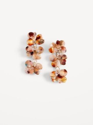 Real Gold-Plated Floral Statement Earrings for Women | Old Navy (US)
