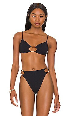 Vix Swimwear Cindy Erin Bikini Top in Black from Revolve.com | Revolve Clothing (Global)