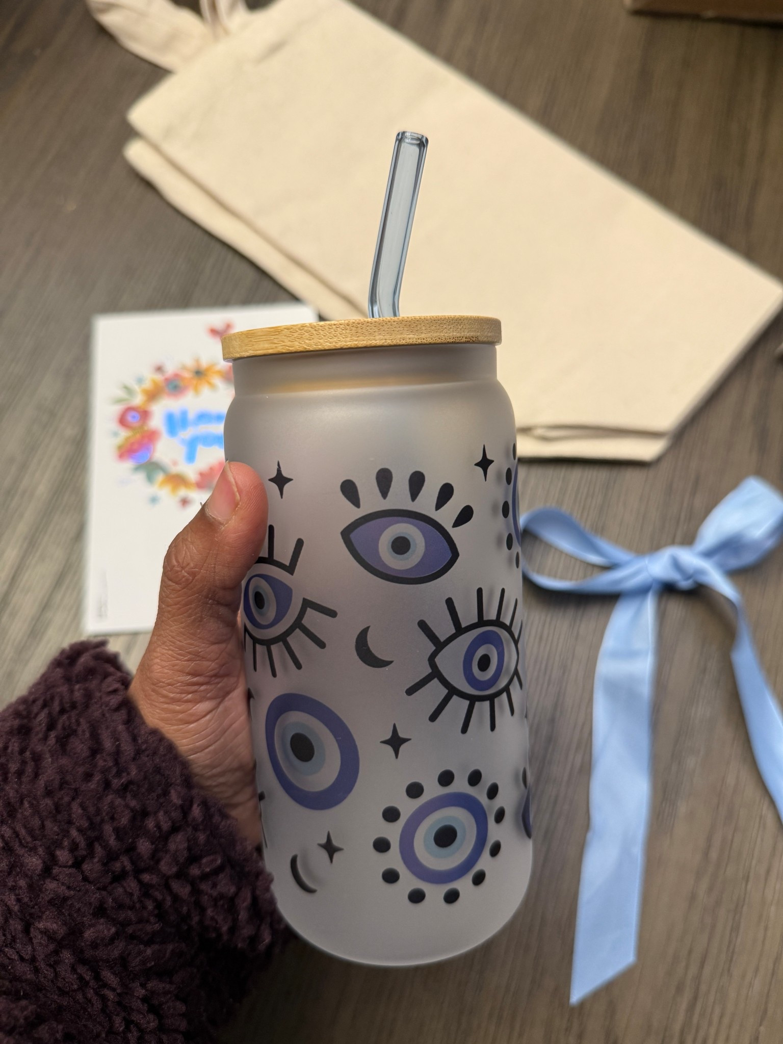 Loving this new coffee tumbler #evileye