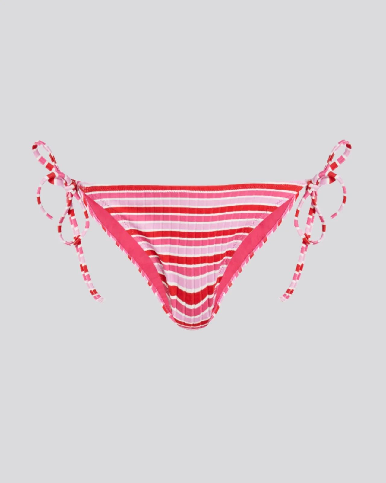 The Iris Ribbed Bikini Bottom in Pink Multi Stripe | Solid & Striped