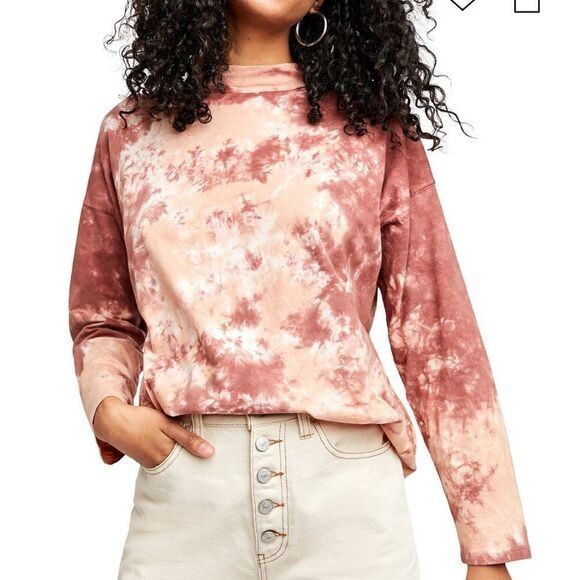 FREE PEOPLE Be Free Tie Dyed Long Sleeves In Cabernet Combo T -Shirt Top.Size S | Poshmark