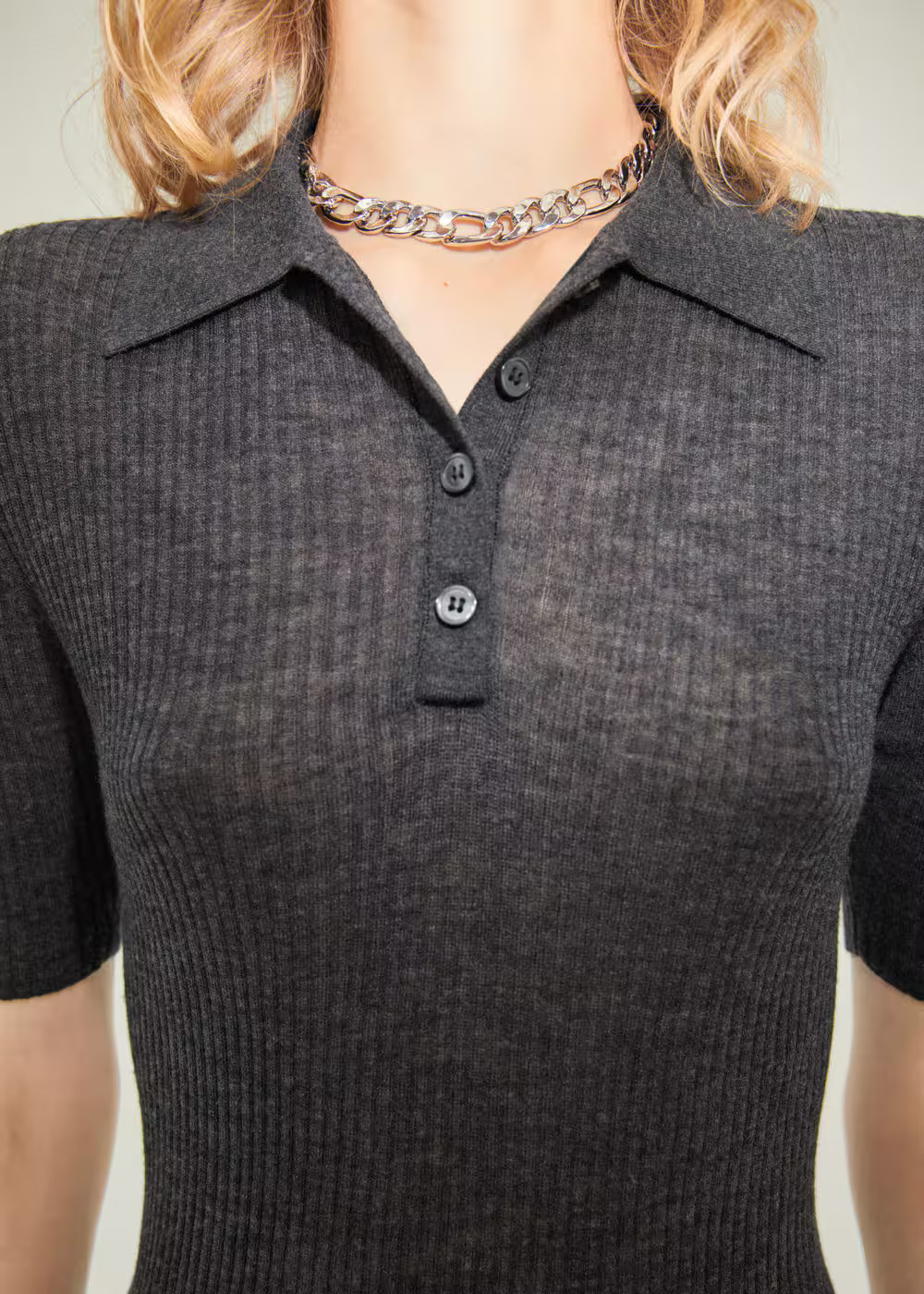 Polo collar wool sweater -  Women | Mango USA | MANGO (US)