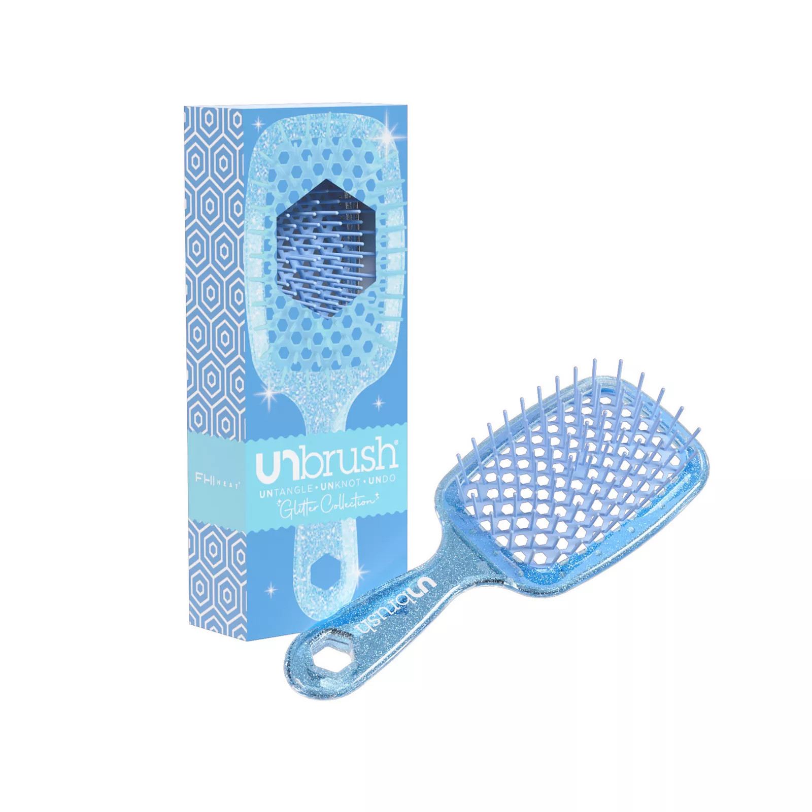 UNbrush Detangling Hair Brush, Glitter Blue | Kohl's