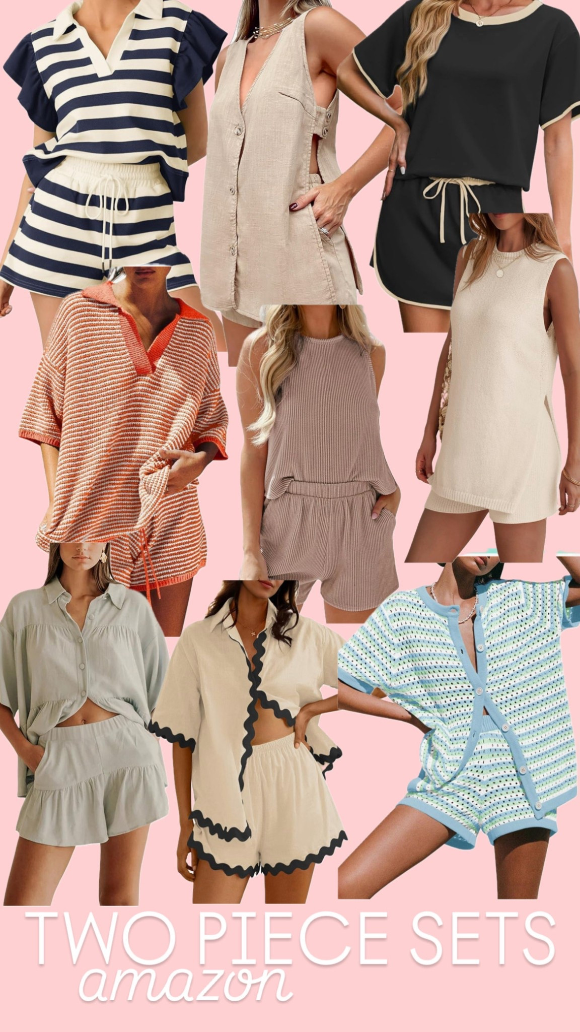 TWO PIECE sets that I love
for this SUMMER! 💛💛💛EASY COZY and can DRESS them UP or DOWN! 
Put on a hat or some jewelry and you’re ready for the BEACH, WINERY, fun in the SUN 🏝Sun

#LTKSummerEdit #LTKFindsUnder50 #LTKSeasonal