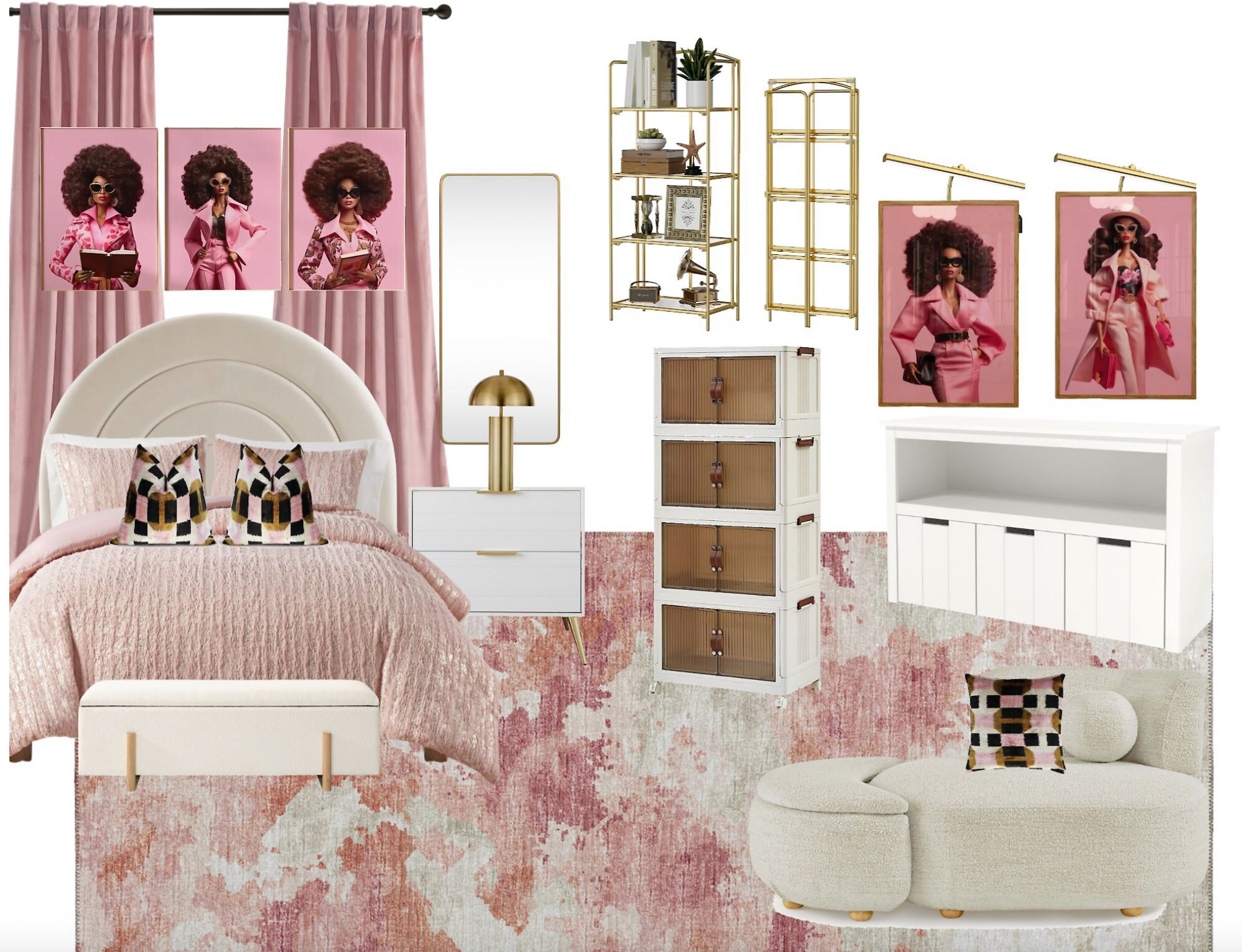 Soft? Yes. Sweet? Definitely. But don’t get it twisted—this room is power in heels. 💅🏽💼👑 Pretty in Power Pink is for the girl who runs the group chat, aces her classes, and still finds time for a glow-up.

Blush tones set the tone, but the structure is all boss: clean lines, modern furniture, and glam gold accents that whisper “CEO in the making.” The Barbie-core art? An unapologetic reminder that femininity and ambition aren’t mutually exclusive. 💕💼

This room screams “get it, girl,” with a side of quiet luxury. A space to dream, plan, manifest—and do it all in a pink robe and fuzzy slippers.

💖 Add your favorite affirmation prints or power quotes.
💖 Keep a glam station ready for quick touch-ups before a presentation.
💖 Store it all in sleek white storage that keeps clutter out of your way and off your mind.


#PrettyInPower #PinkDormGoals #BossBabeVibes #DormGlowUp #LTKDormStyle #CollegeRoomMakeover #FeminineAndFocused #DormInspo #BarbieDormEnergy #RheaAlignedRooms #DormInteriorStyle #SheEOInTraining #AmazonDormFinds #WayfairDormInspo 

 