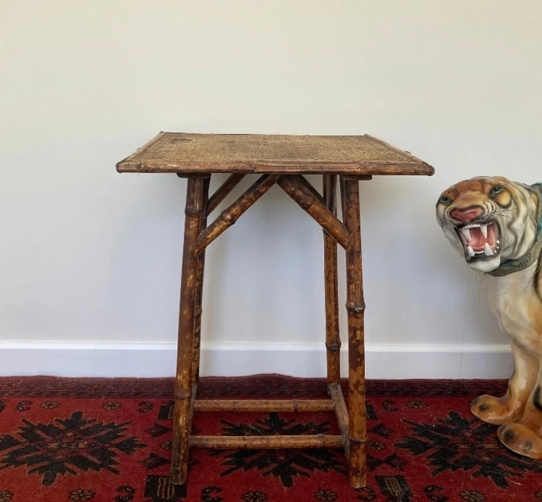 Vintage Thai Bamboo Raffia Top Table - Etsy UK | Etsy (UK)