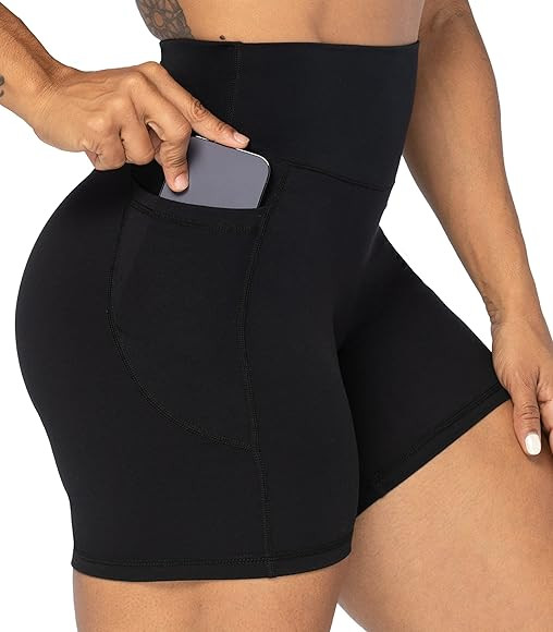 Sunzel Women's Biker Shorts in High Waist Tummy Control with Deep Pockets | Amazon (US)