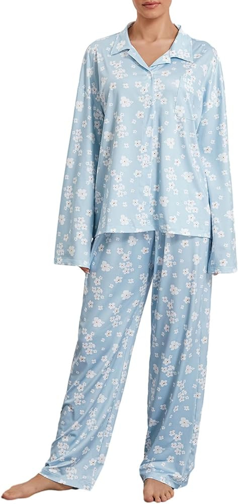 Women Pajamas Christmas Pajamas Nutcracker Lounge Set Y2k Long Sleeve Shirts Wide Leg Pants Cute ... | Amazon (US)