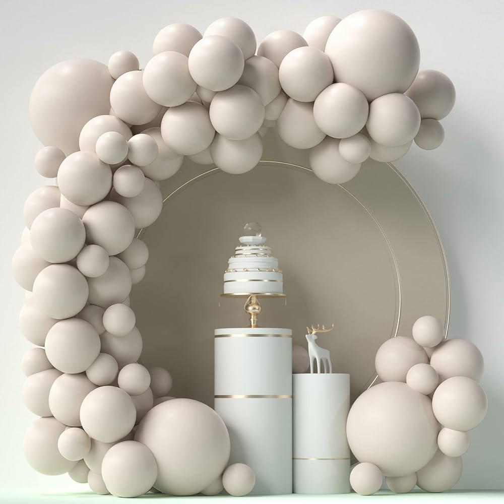 White Sand Balloons 84 pcs Sand White Balloons Garland Arch Kit 5 inch +12 inch +18 inch Nude Lat... | Amazon (US)