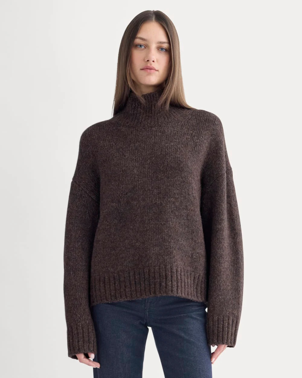The Cloud Oversized Turtleneck | Heathered Burgundy | Everlane