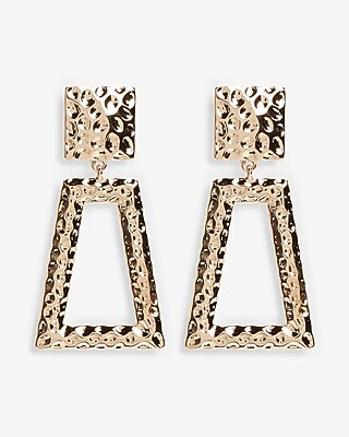 Hammered Gold Trapezoid Earrings | Express