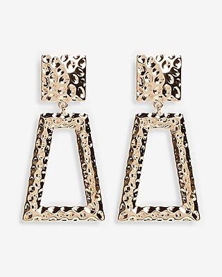 Hammered Gold Trapezoid Earrings | Express