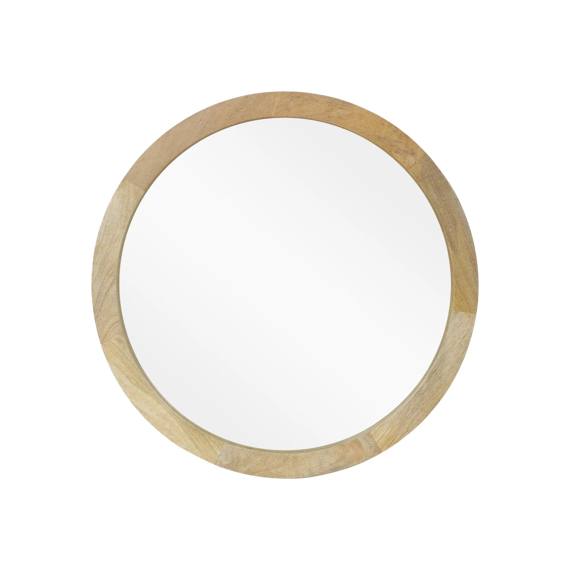 Noble House Koda Modern Round Mirror with Mango Wood Frame, Natural | Walmart (US)