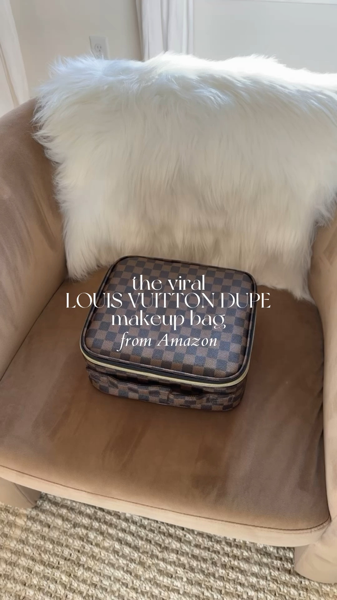 Shea McGee told me to get this bag so I got this bag. This is the best $30 Louis Vuitton dupe and you don’t even have to walk down a sketchy alley with a man in a trench coat to retrieve. IYKYK. I was planning to use this as a travel makeup case, but tbh, it’s so cute I may just use it as my every day case. 

Comment LOUIS and I’ll send the link to shop direct to your DMs or you can shop it in my LTK through the link in bio. 

#LTKbeauty #LTKhome

#LTKGiftGuide