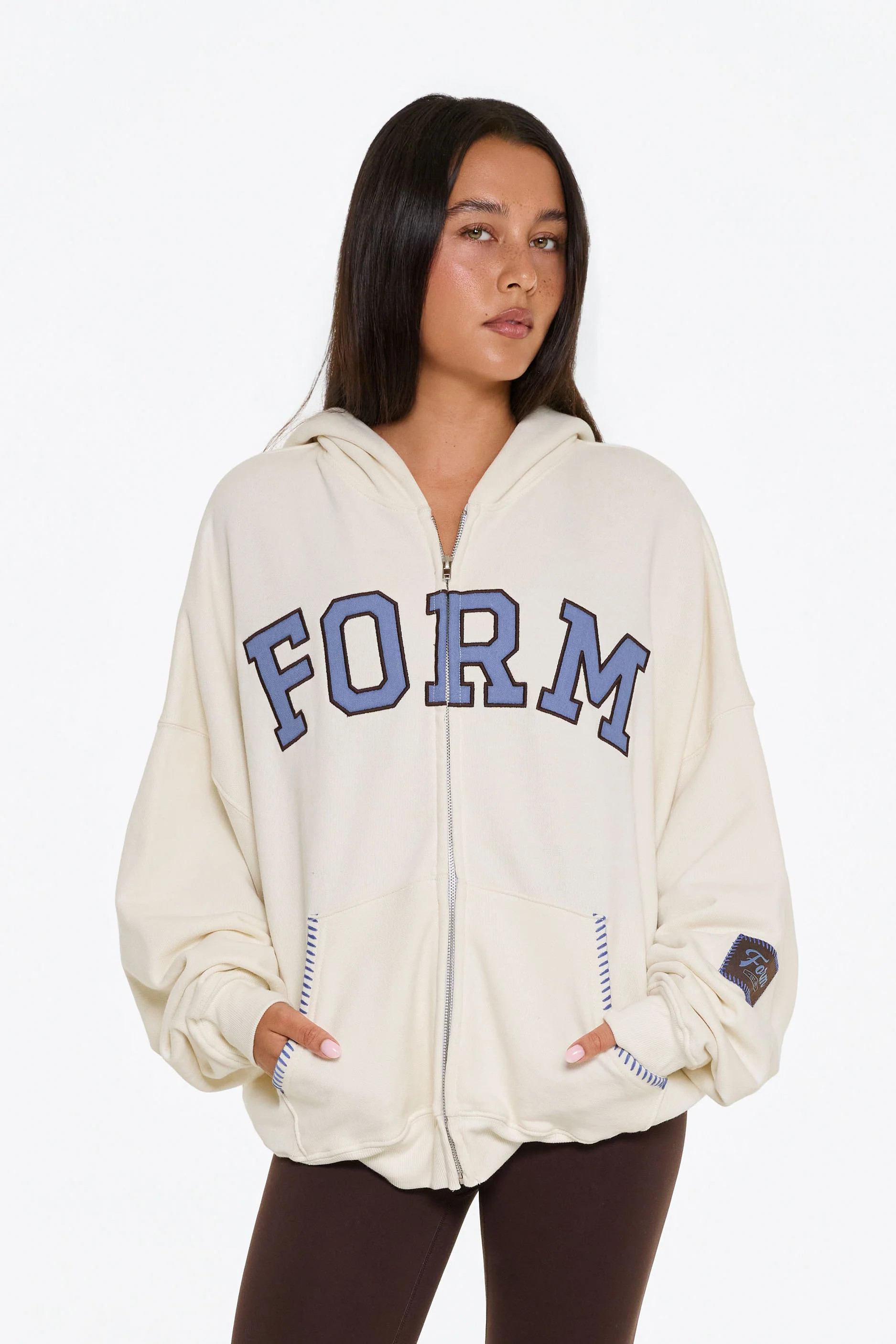 uniFORM Zip Up - Cream/Blue | FORM