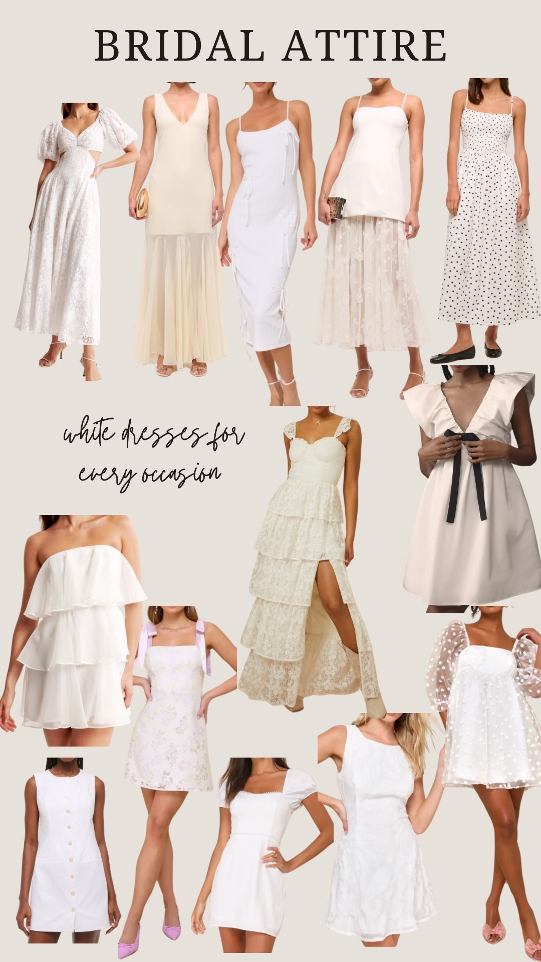 Bridal White Dresses for Every Occassion 🤍

#LTKWedding #LTKFindsUnder100 #LTKSaleAlert