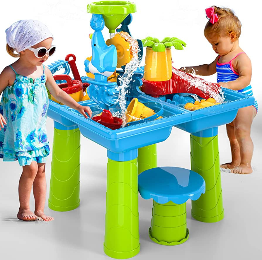 Bennol Kids Sand and Water Table for Toddlers, 4 in 1 Outdoor Sand Water Play Table Beach Toys fo... | Amazon (US)
