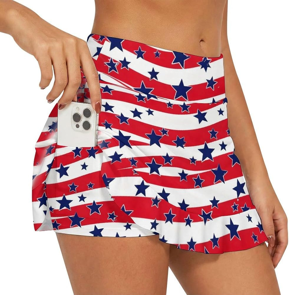 Women Mini High Waisted Boho Skirt Golf Tennis Beach Skirts for Women | Amazon (US)