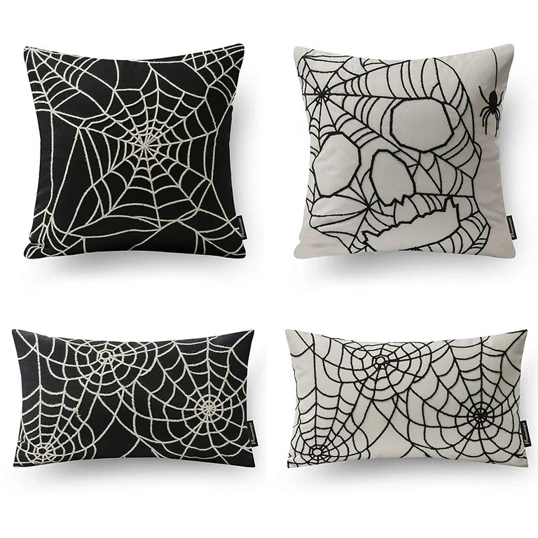 Phantoscope Halloween Holiday Collection Cotton Embroidery Decorative Throw Pillow Cover, 12" x 2... | Walmart (US)