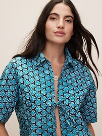 The White Lotus Poplin Tie-Front Shirt | Banana Republic (US)