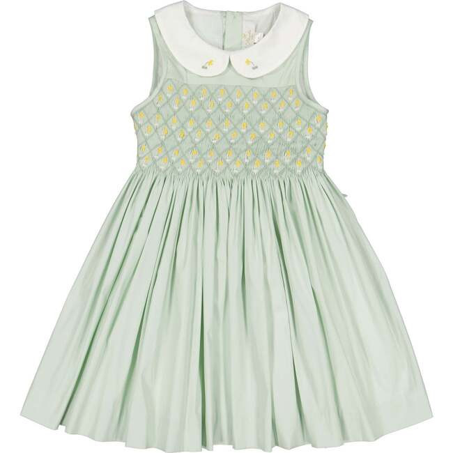 Lily Sleeveless Smocked Dress, Mint | Maisonette