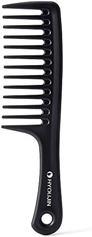 HYOUJIN Black Large Wide Tooth Comb Detangler Detangling Hair Brush,Paddle Hair Comb,Care Handgri... | Amazon (US)