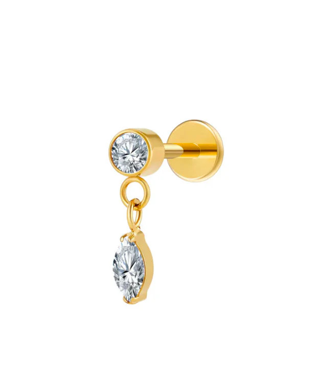 Marquise Dangle Flat Back | Pierced by Ash Design