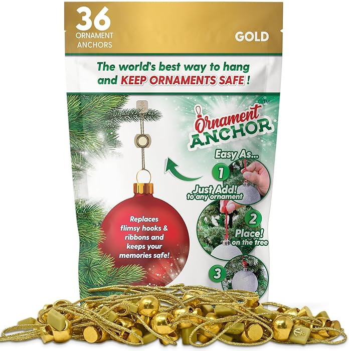 ORNAMENT ANCHOR Ornament Hooks for Hanging Christmas Decorations - No-Slip Hanging Hooks for Xmas... | Amazon (US)